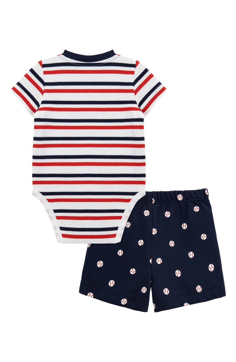Little Me Baseball Bodysuit & Shorts Set, Alternate, color, Blue