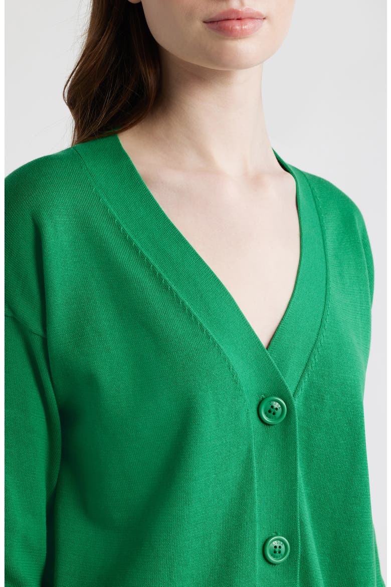 Button-Up Cotton Wrap Cardigan, Alternate, color, GRASS