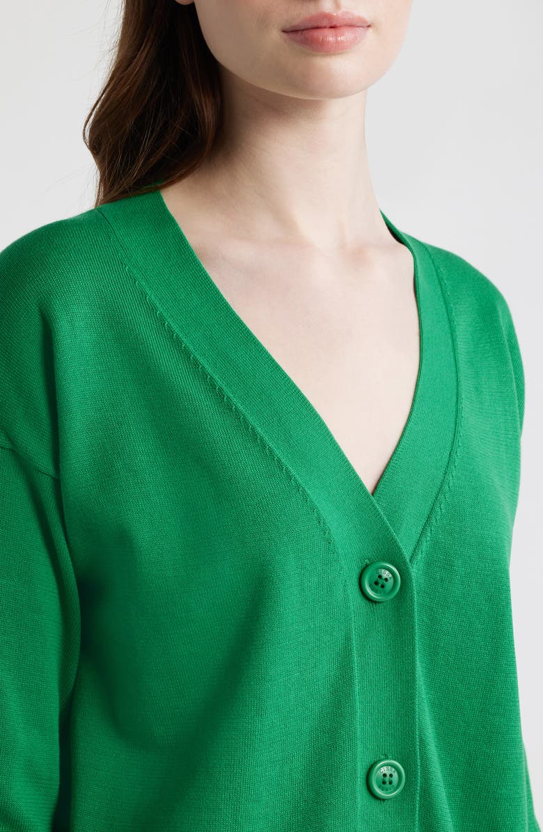 CISSA Button-Up Cotton Wrap Cardigan, Alternate, color, Grass