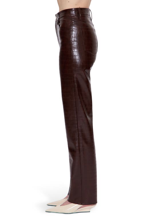 Pistola Cassie Embossed Faux Leather Flare Pants In Brown
