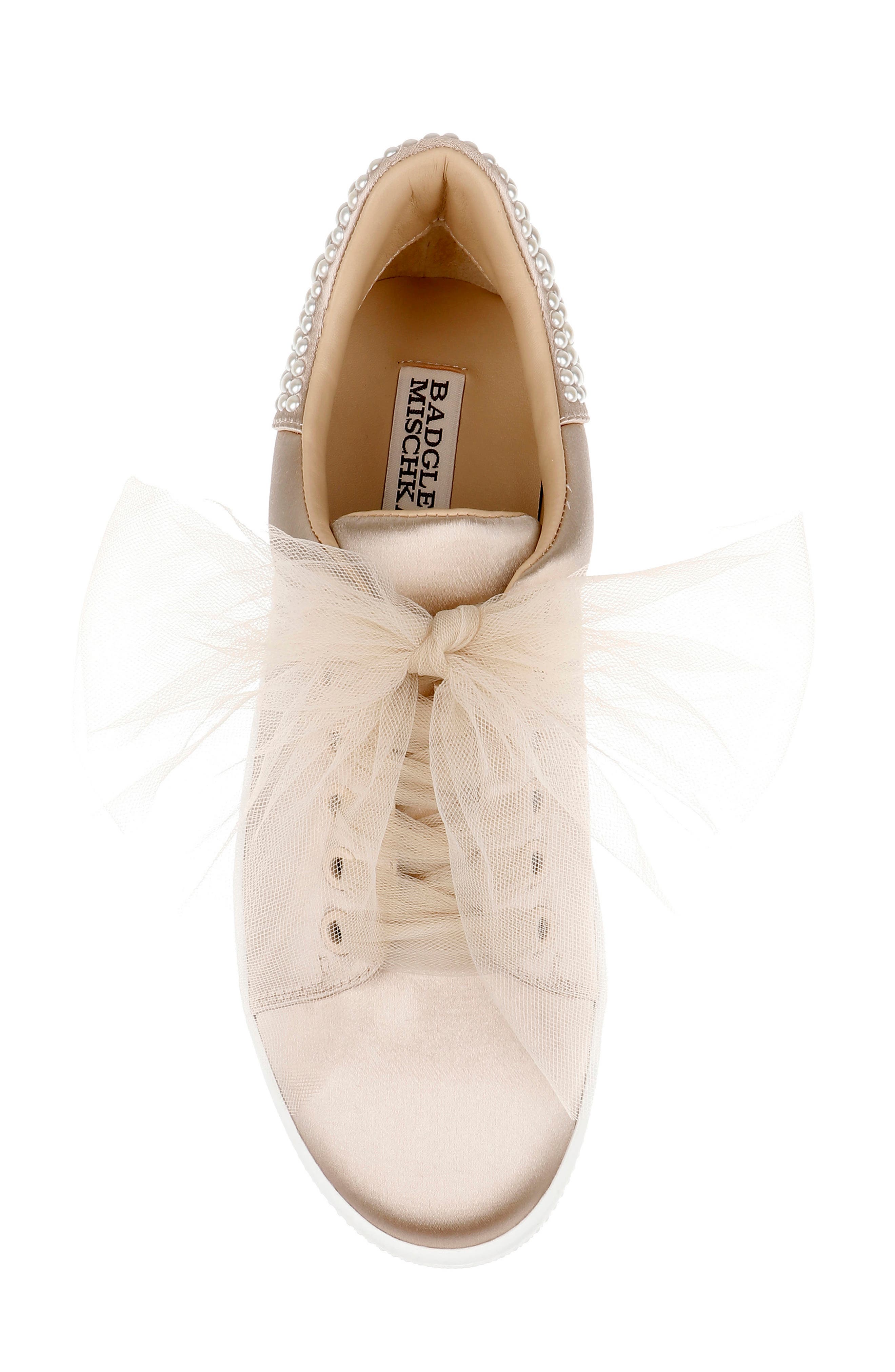 Badgley Mischka Collection Gem Platform Sneaker, Alternate, color, Soft Beige