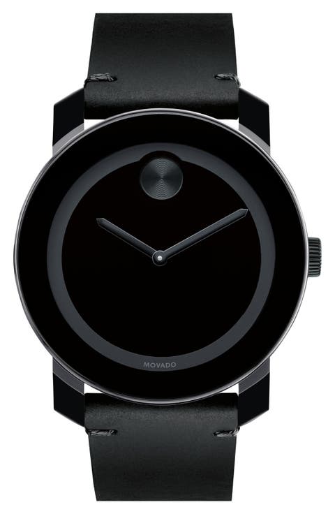 'Bold' Leather Strap Watch, 42mm