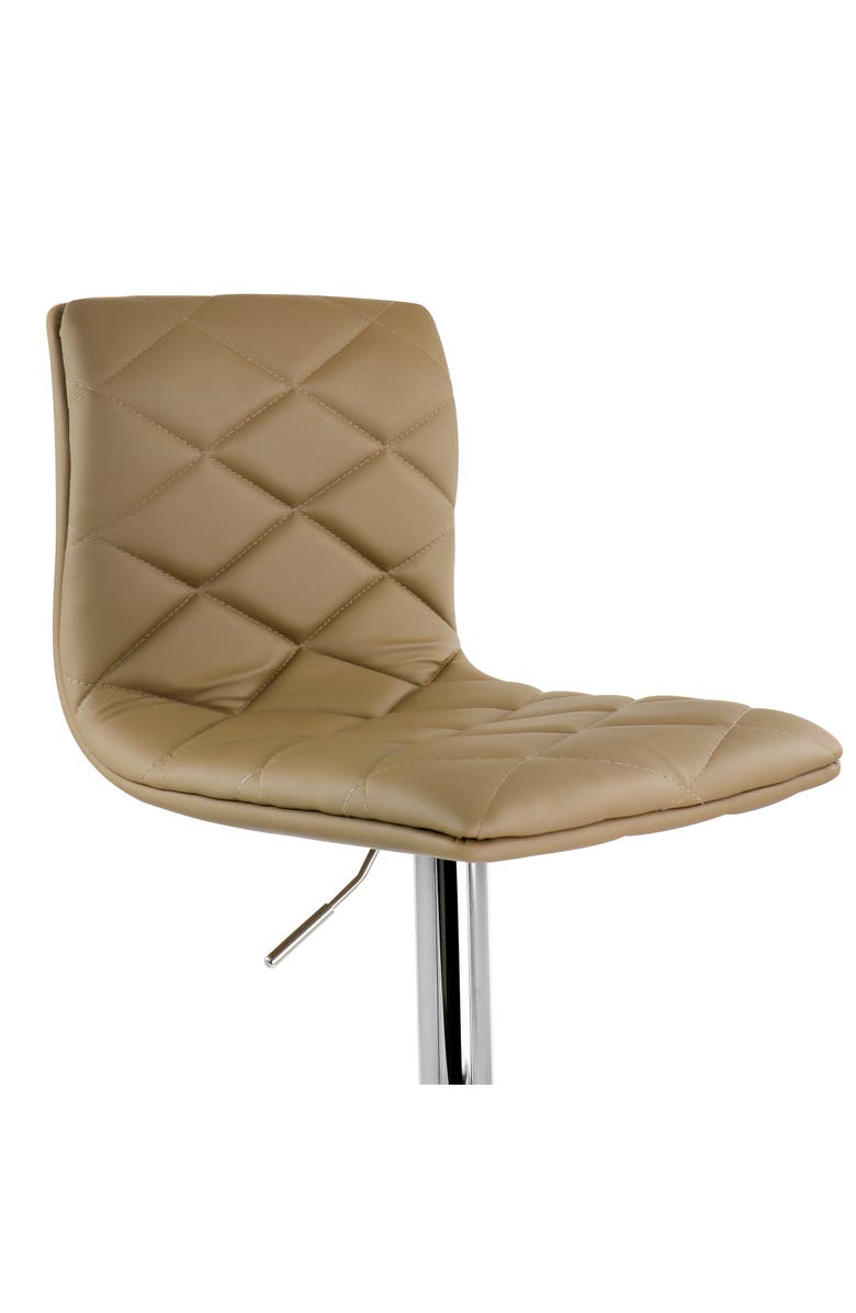 Elama 2 Piece Adjustable Diamond Tufted Faux Leather Bar Stool, Alternate, color, Camel