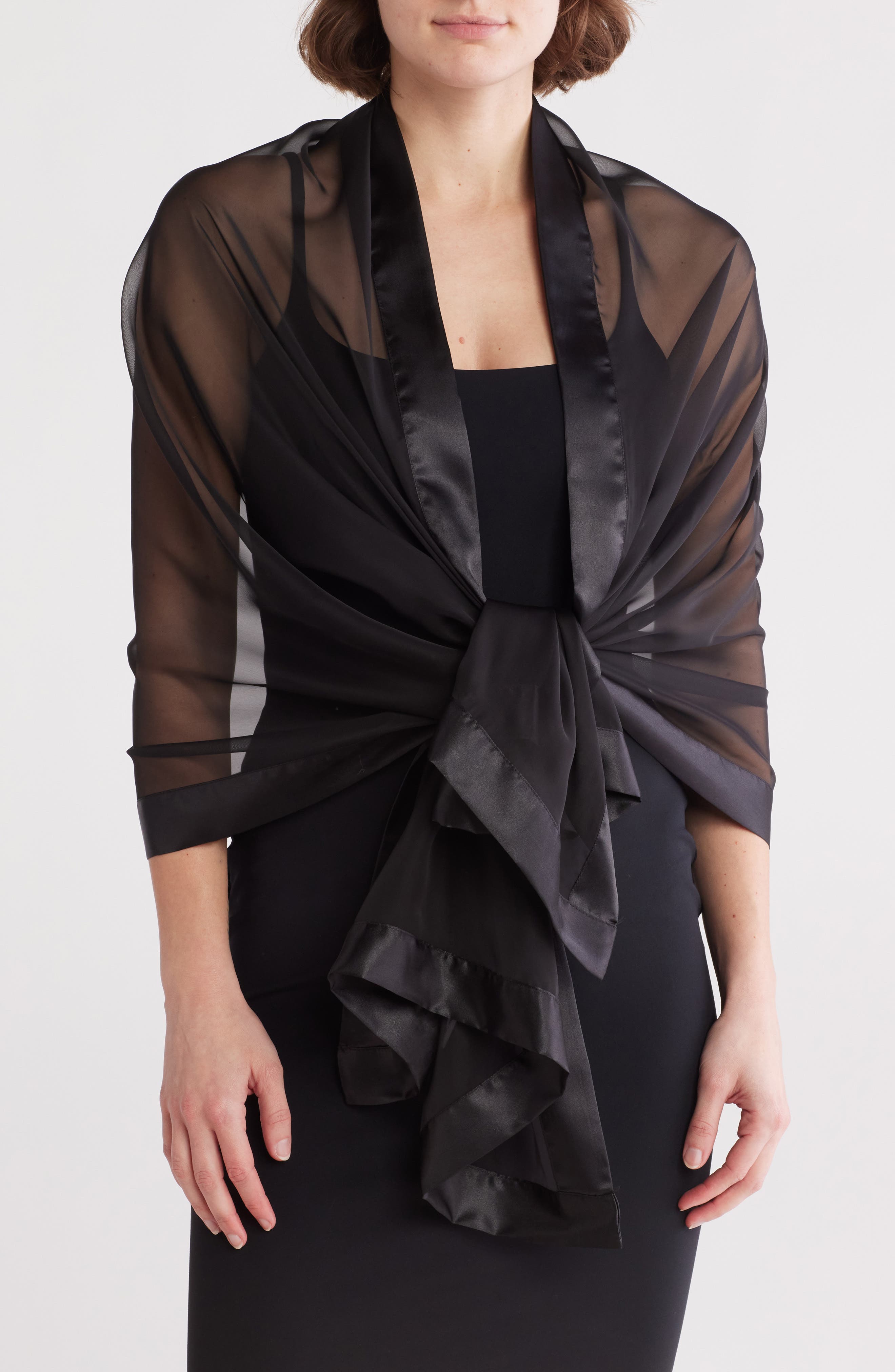 NORDSTROM RACK Oversize Chiffon Border Scarf