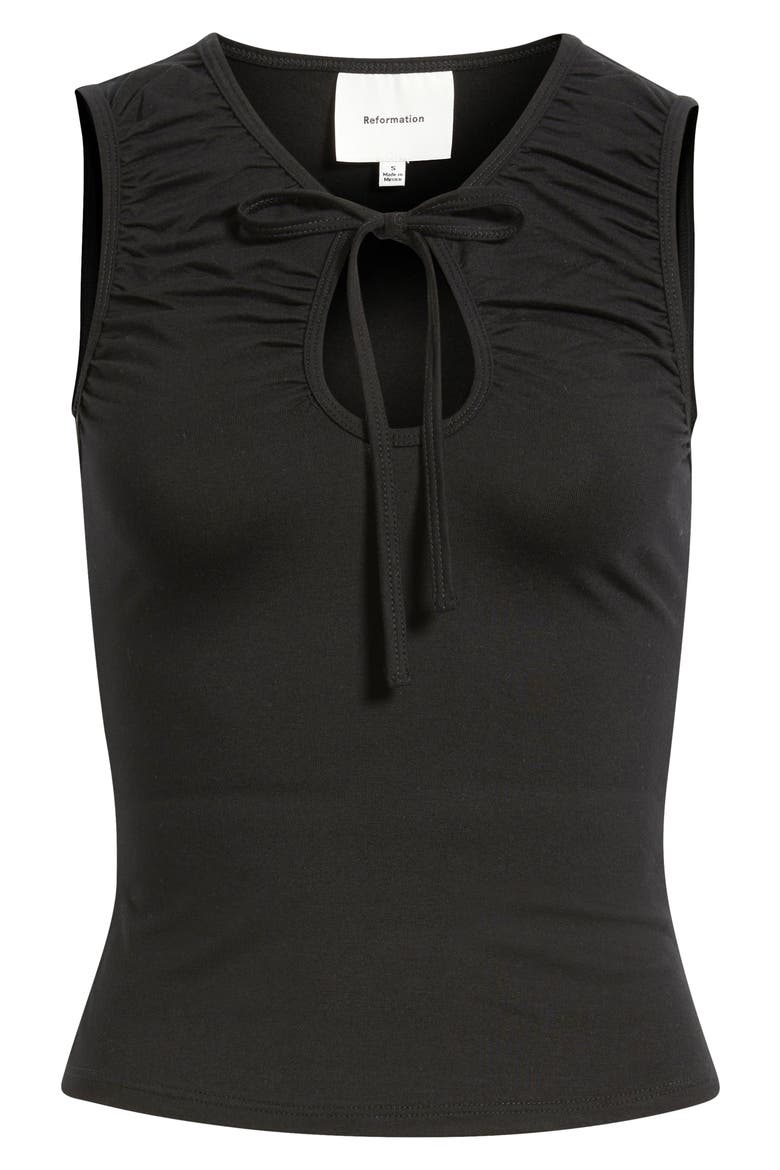 Bella Keyhole Neck Knit Top, Alternate, color, BLACK
