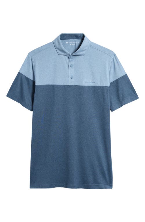 Travismathew Heater Pro Colorblock Performance Golf Polo In Dark Teal