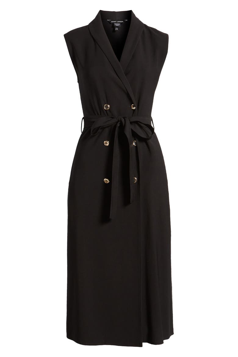 Double Breasted Midi Blazer Dress, Alternate, color, BLACK