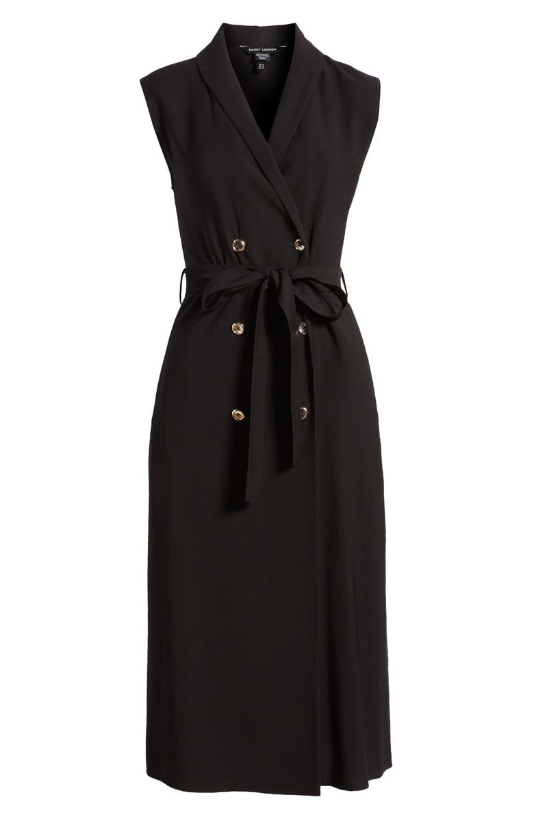 Maggy London Double Breasted Midi Blazer Dress, Alternate, color, Black
