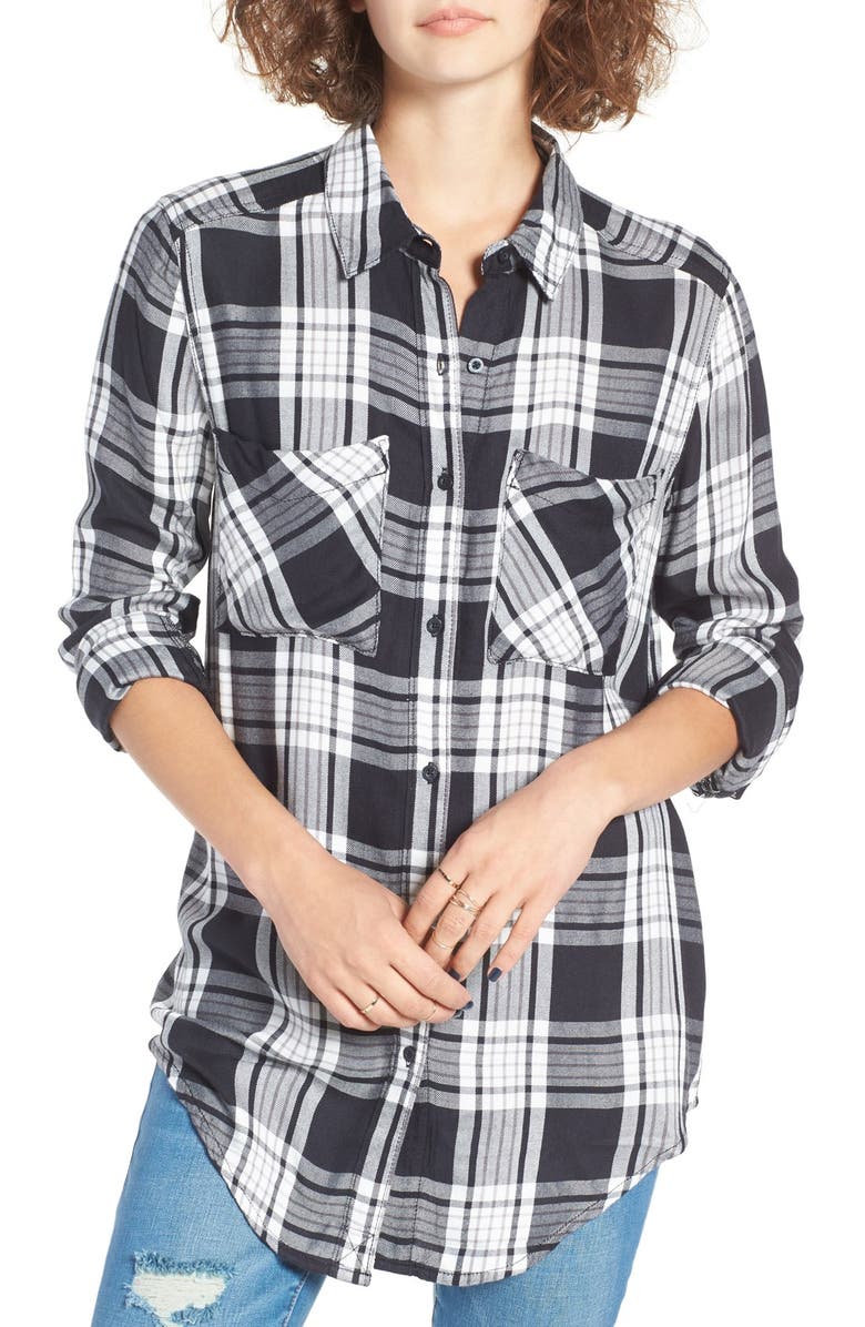 BP. Plaid Tunic Shirt, Main, color, 