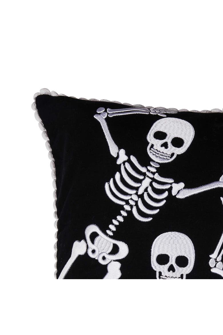 Fun Skully Dance Trio Halloween Accent Throw Pillow, Alternate, color, White