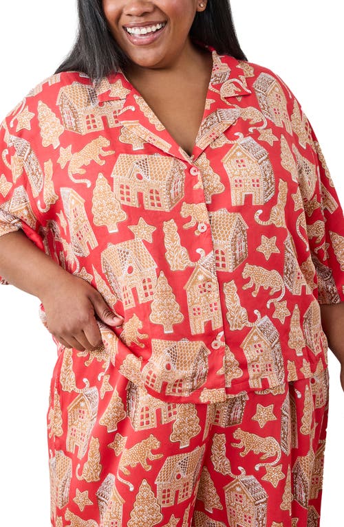 Printfresh Wildest Dreams Satin Pajama Set In Ruby