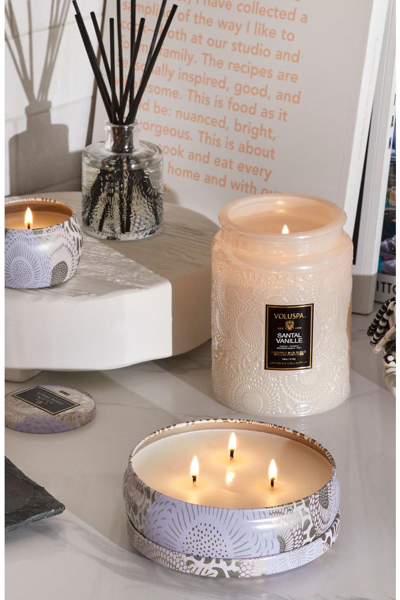 Santal Vanille 3-Wick Tin Candle, Alternate, color, SANTAL VANILLE 3 WICK