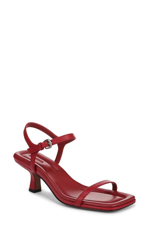 Vince Coco Leather Kitten-heel Sandals In Pomegranate