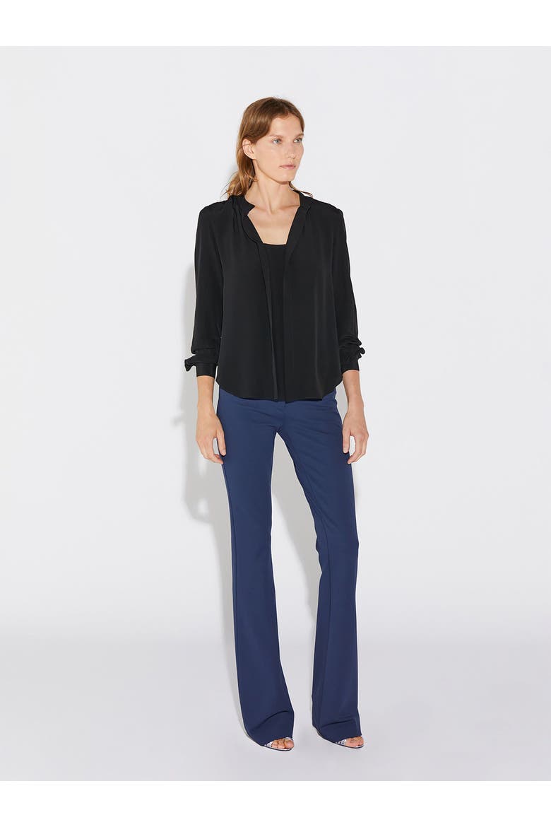 Olympia LONGSLEEVE Longsleeve Silk Top, Alternate, color, Black