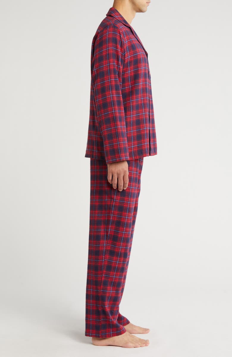 Nordstrom Plaid Flannel Pajamas, Alternate, color, Navy- Red Lino Plaid