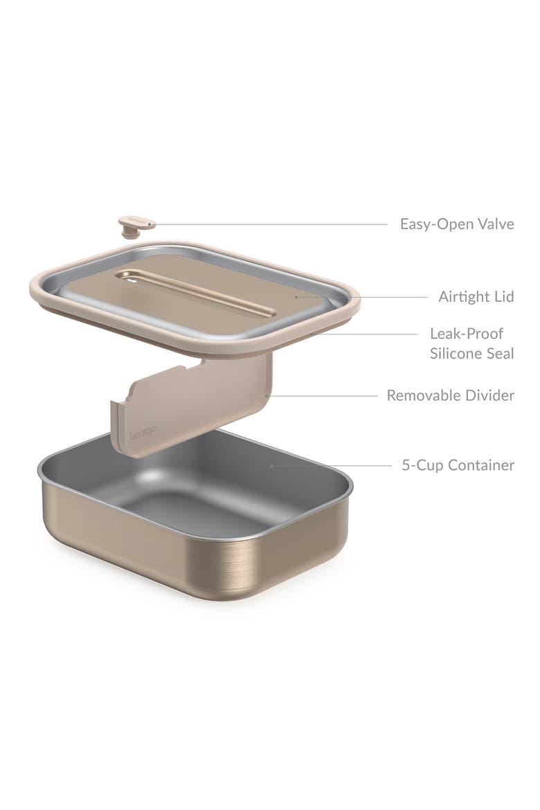 Stainless Steel Lunch Box - Carbon Black, Alternate, color, GOLD