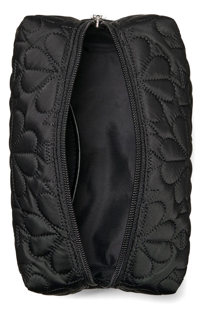 Kate Spade New York small tilly quilted fabric cosmetics case, Alternate, color, Black