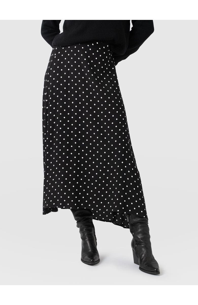 Saint + Sofia Sutton Skirt, Alternate, color, Black Polka Dot