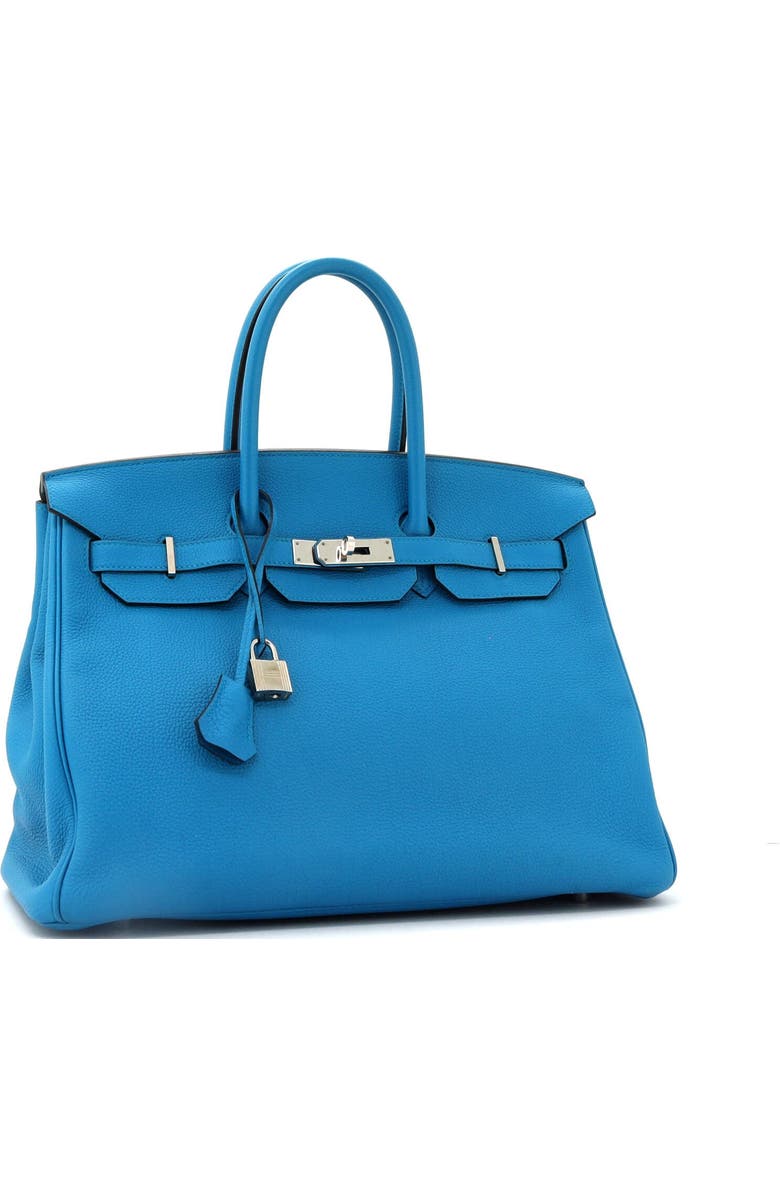 Pre-Owned Hermes Birkin Handbag Blue Togo with Palladium Hardware 35, Alternate, color, Bleu Zanzibar