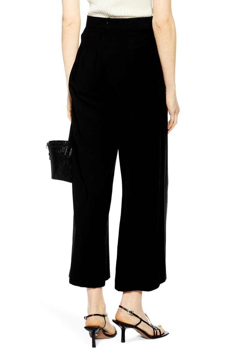 Slash Cropped Palazzo Trousers, Alternate, color, BLACK