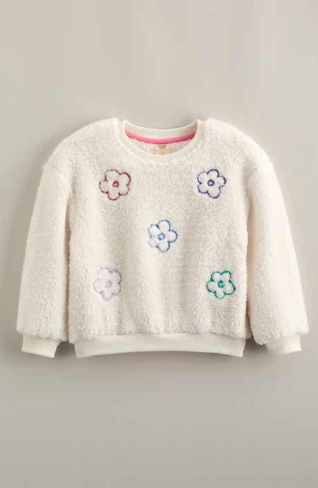Kids' Embroidered Fluffy Fleece Pullover