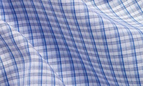 David Donahue Slim Fit Poplin Check Dress Shirt In Blue/sky