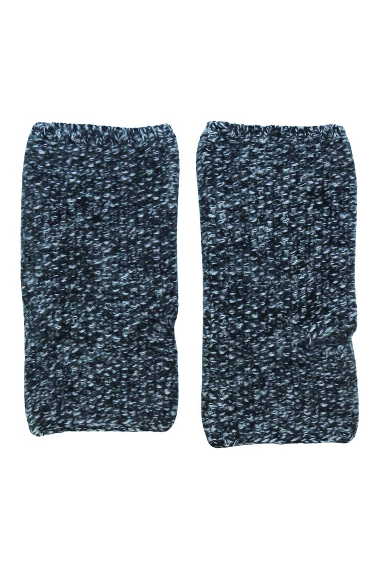 Chunky Cashmere Fingerless Gloves, Alternate, color, BLACK/ YOGI IVORY