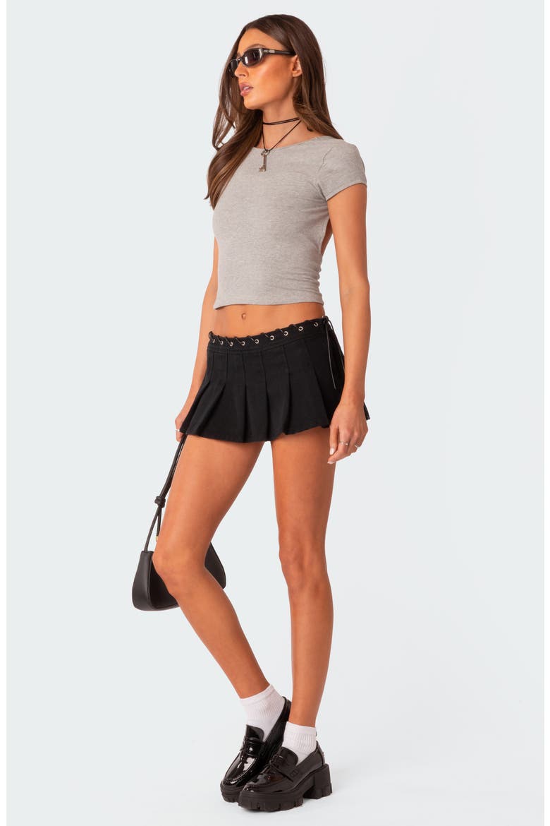 Bambi Open Back Crop T-Shirt, Alternate, color, GRAY-MELANGE