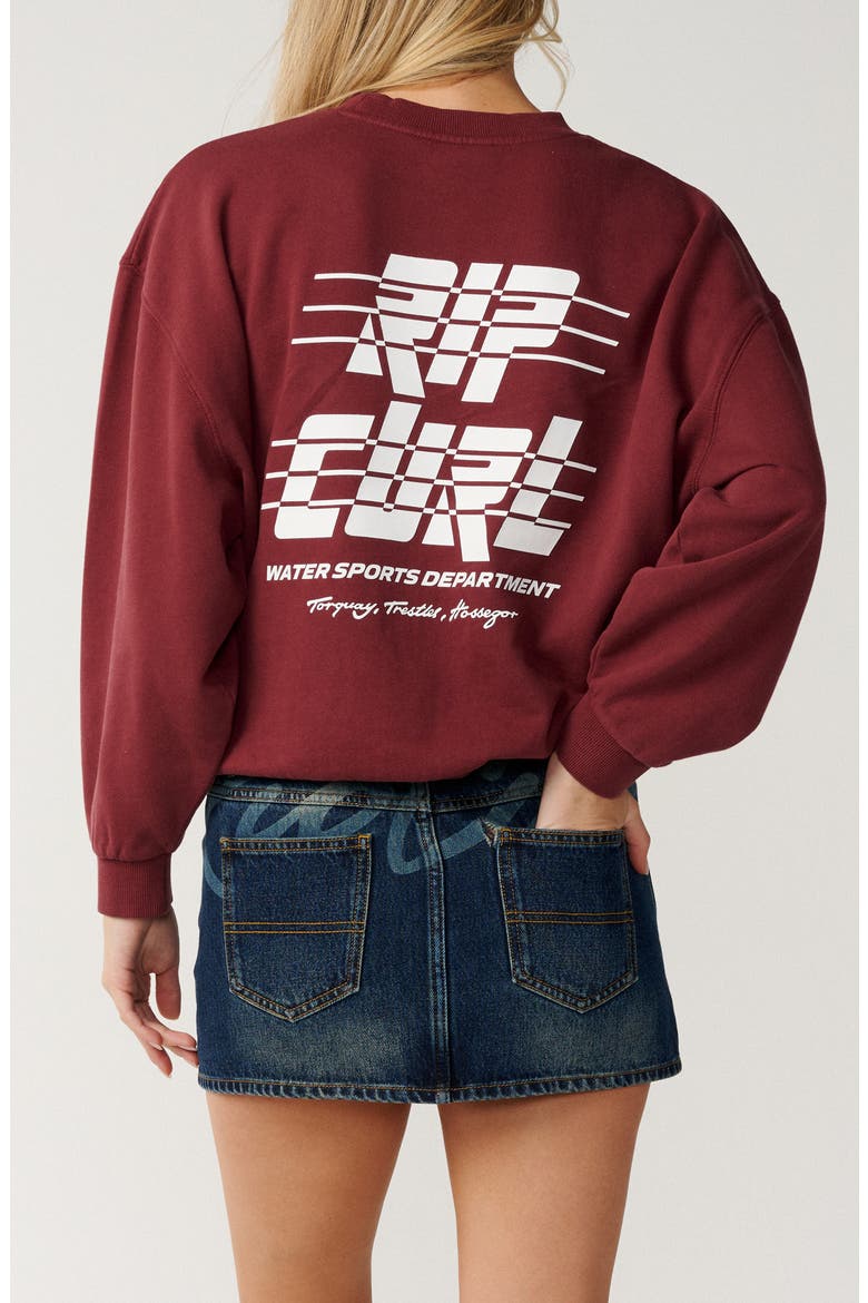 Sports Department Crewneck Sweatshirt, Alternate, color, DARK PLUM