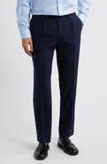 Canali Capri Trim Fit Pleated Wool Dress Pants