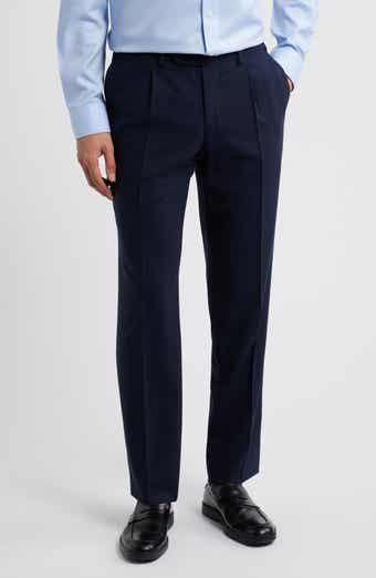 Canali Capri Trim Fit Pleated Wool Dress Pants