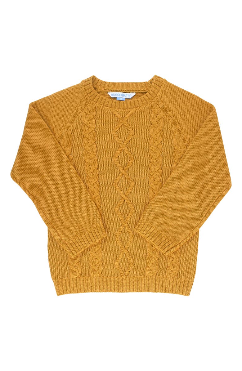 RuggedButts Cable Knit Sweater & Gingham Shirt Set, Alternate, color, 