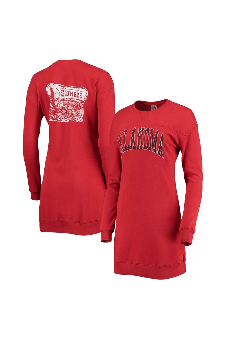 Women's Gameday Couture Crimson Oklahoma Sooners 2-Hit Sweatshirt Dress, Main, color, Crimson