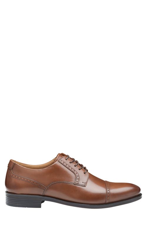 Johnston & Murphy Archer Cap Toe Derby In Brown Full Grain