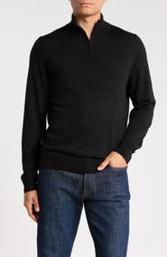 Nordstrom Washable Merino Wool Quarter Zip Sweater