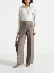 Manière De Voir Beryl Draped Wrap Trousers With Hardware
