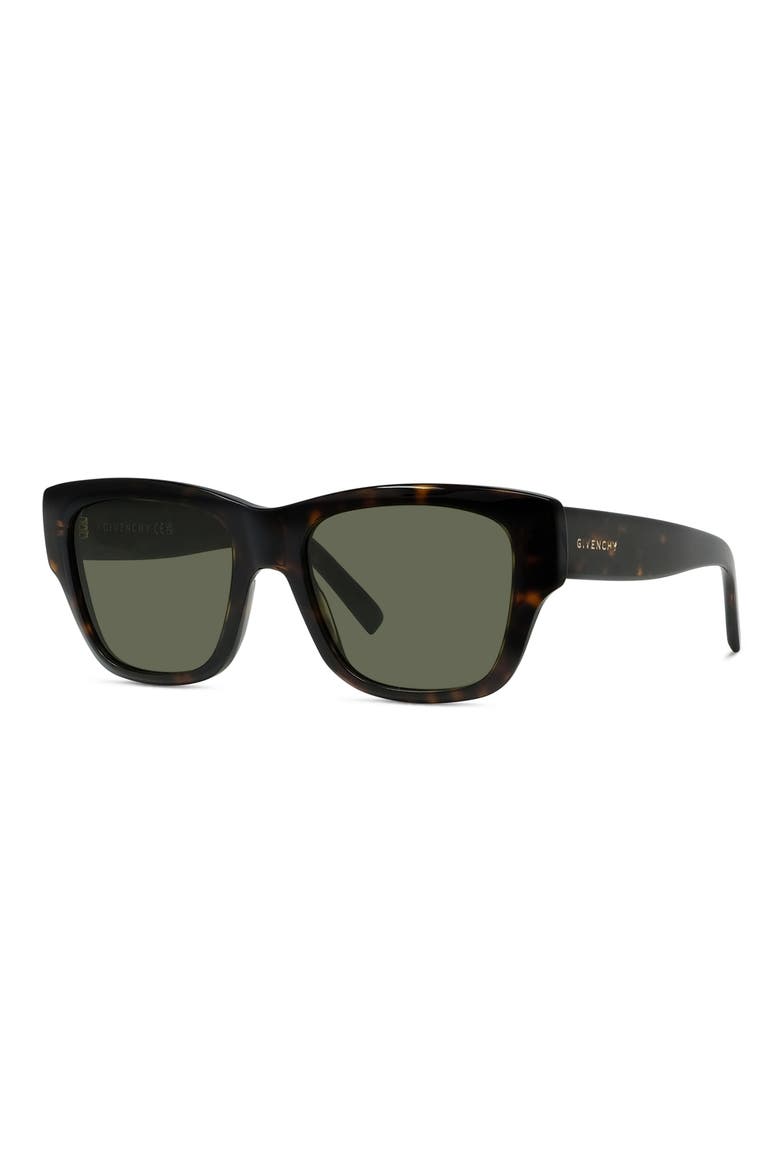 City 53mm Geometric Sunglasses, Alternate, color, DARK HAVANA / GREEN