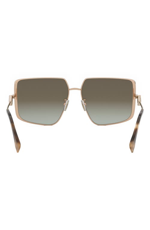 Fendi Diamonds 59mm Gradient Geometric Sunglasses In Gold