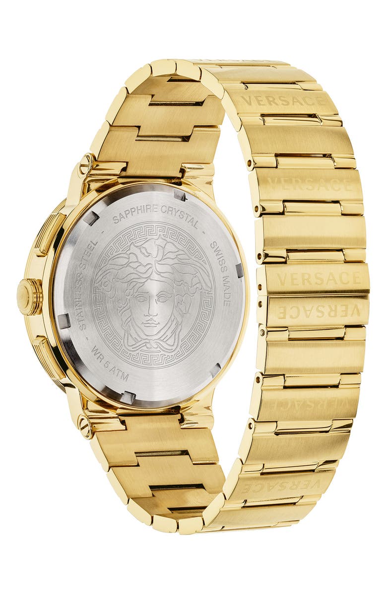 Versace Greca Chronograph Bracelet Watch, 43mm, Alternate, color, 