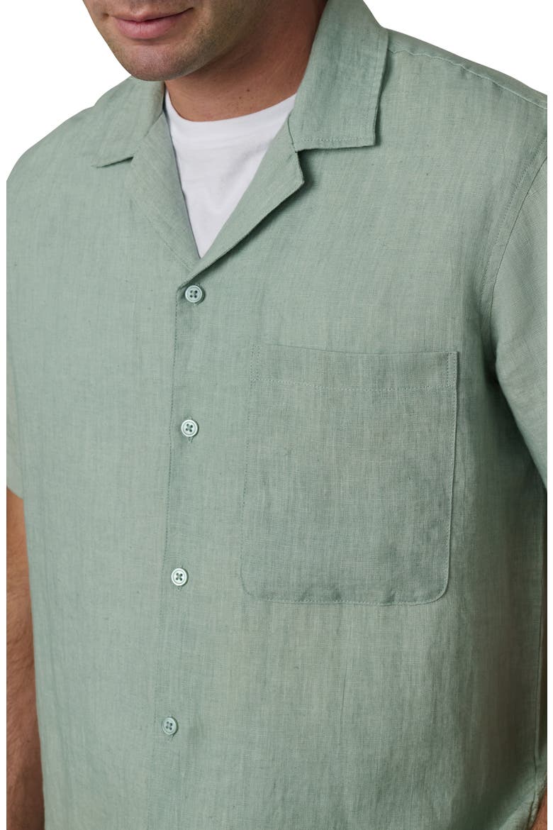 Slub Cotton Camp Shirt, Alternate, color, GREEN