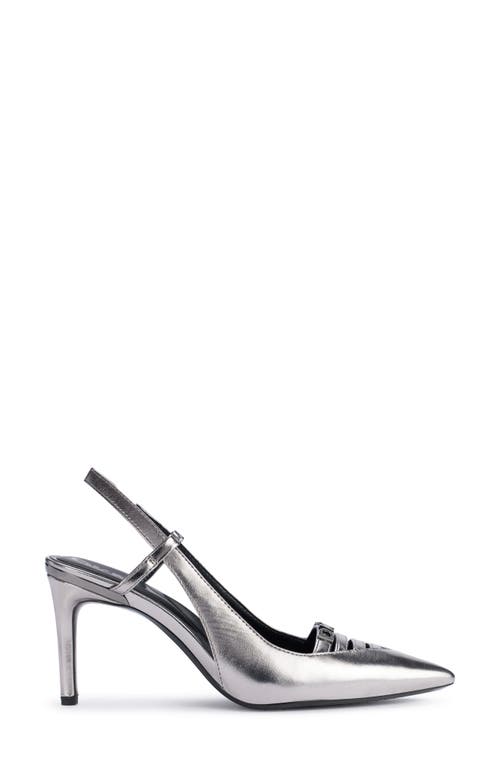 Dkny Malden Slingback Pointed Toe Pump In Nickel