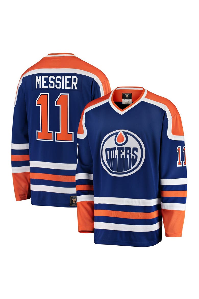 Men's Fanatics Branded Mark Messier Blue Edmonton Oilers Premier Breakaway Retired Player Jersey, Main, color, Blue