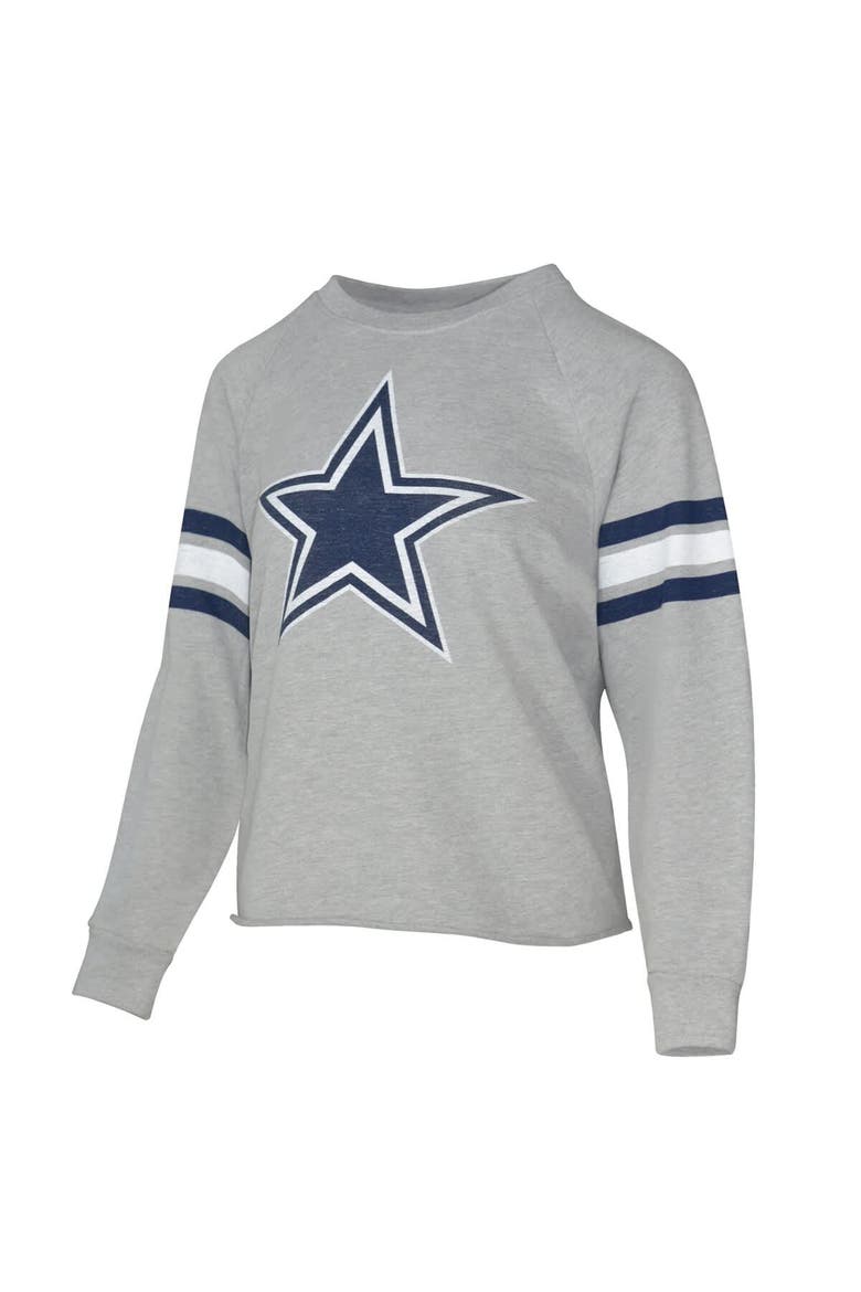 Women's Lauren James Gray Dallas Cowboys Raglan Terry Sweatshirt, Alternate, color, Gray