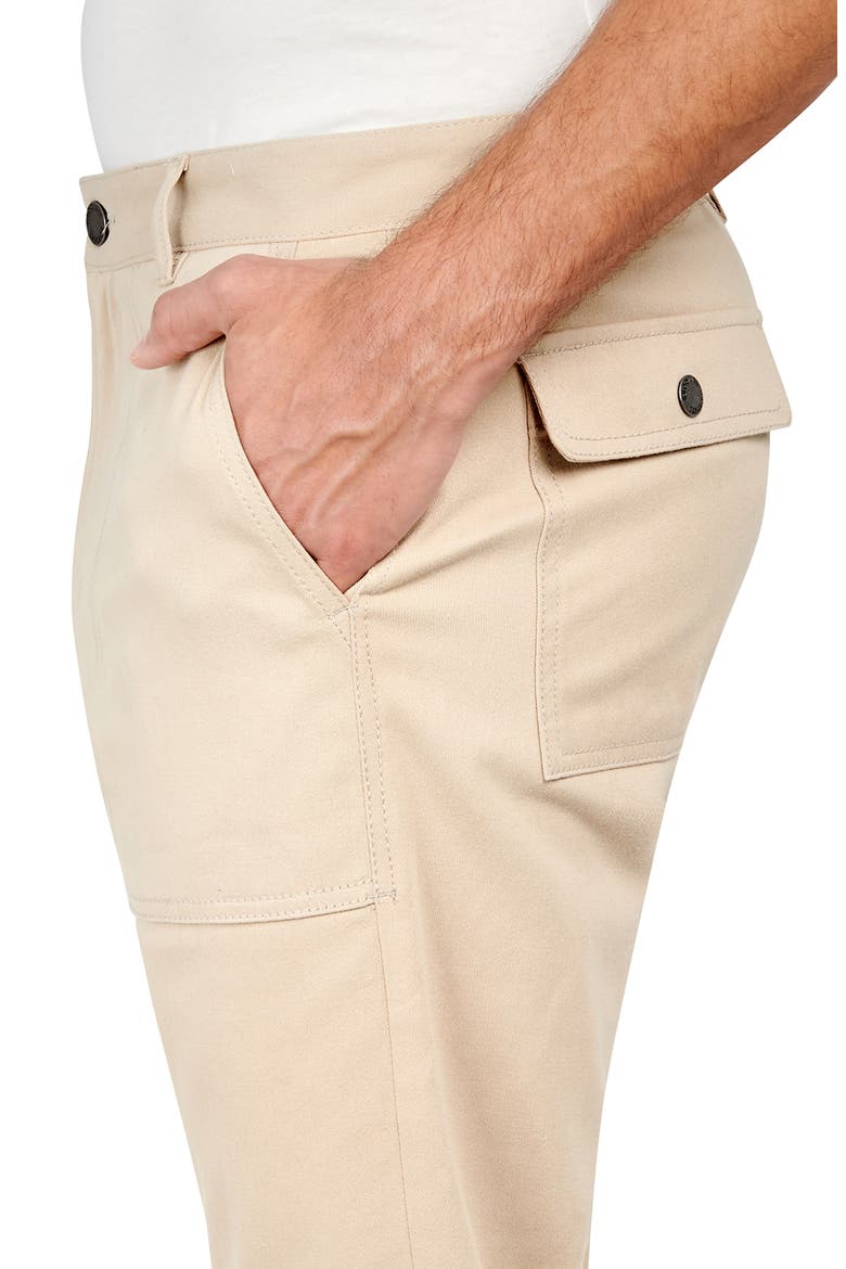 Slim Fit Solid Cotton Stretch Utility Pants, Alternate, color, KHAKI