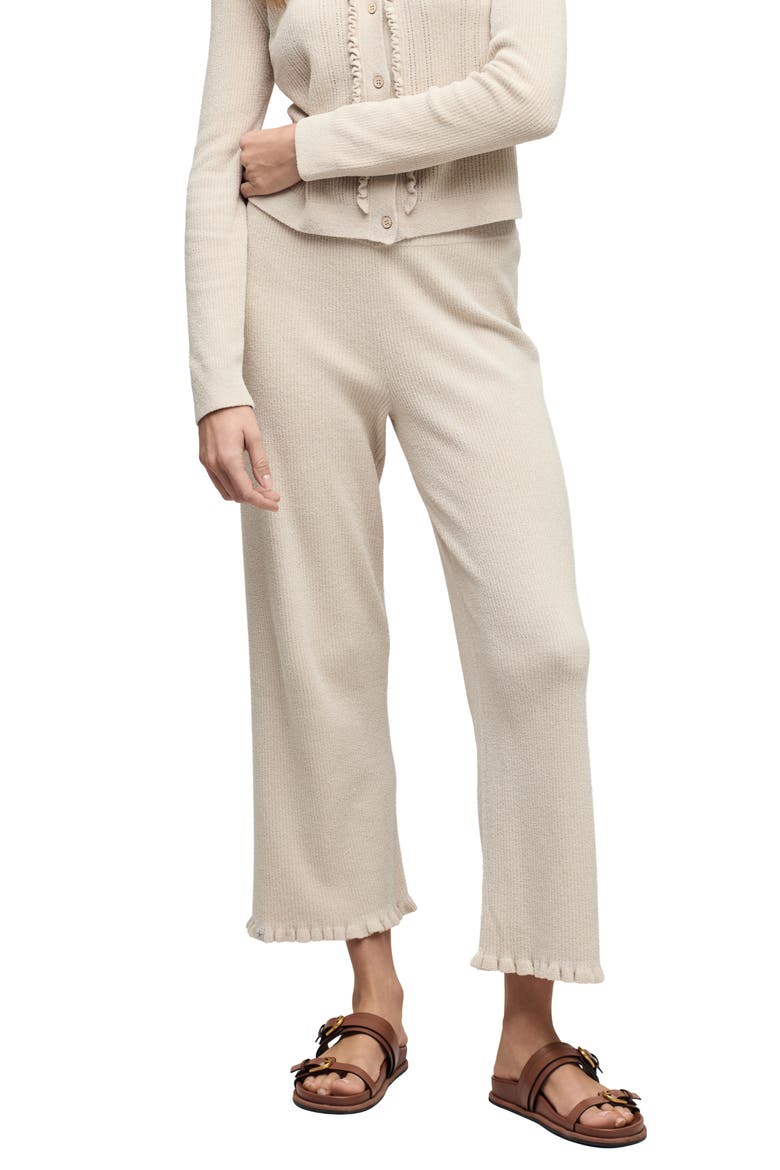 CozyChic® Ultra Lite® Ruffle Hem Rib Ankle Pants, Main, color, STONE