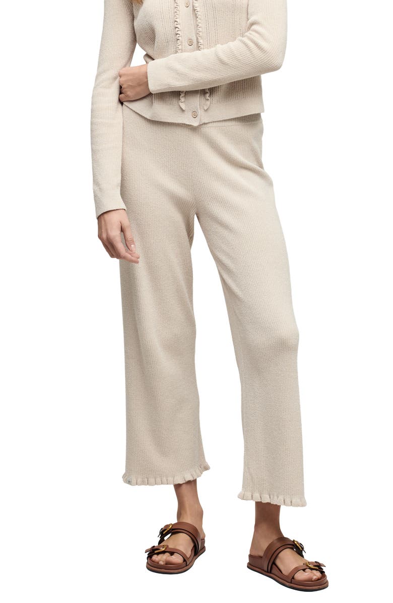 Barefoot Dreams<sup>®</sup> CozyChic<sup>®</sup> Ultra Lite<sup>®</sup> Ruffle Hem Rib Ankle Pants, Main, color, Stone