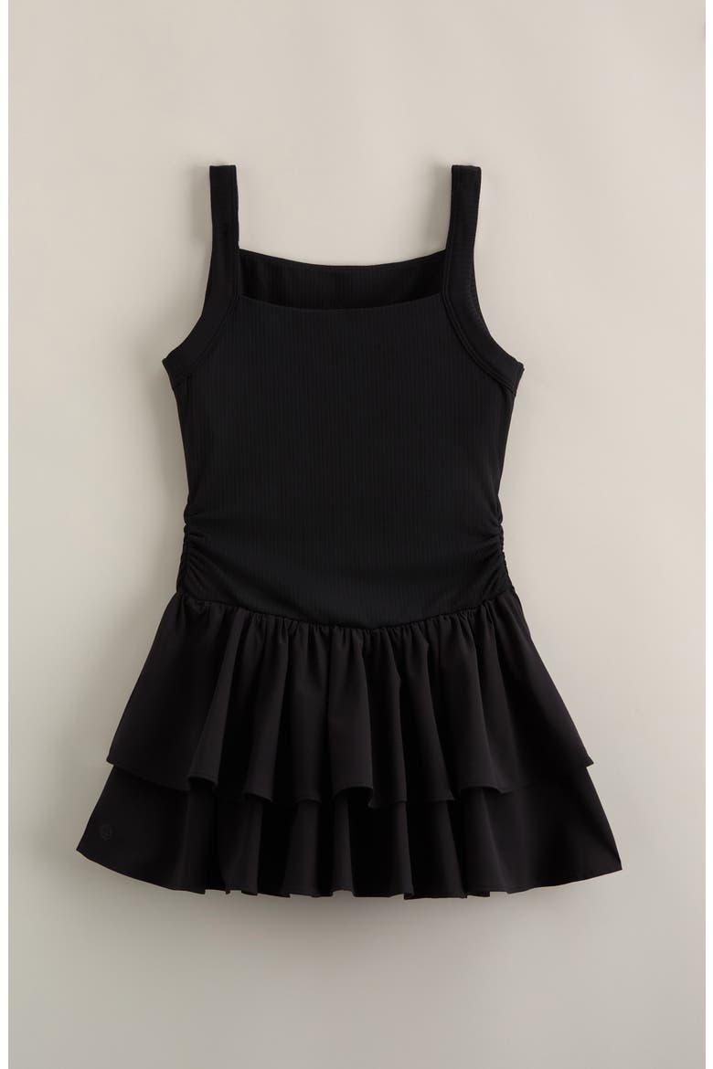 Kids' Tiered Volley Dress, Alternate, color, BLACK
