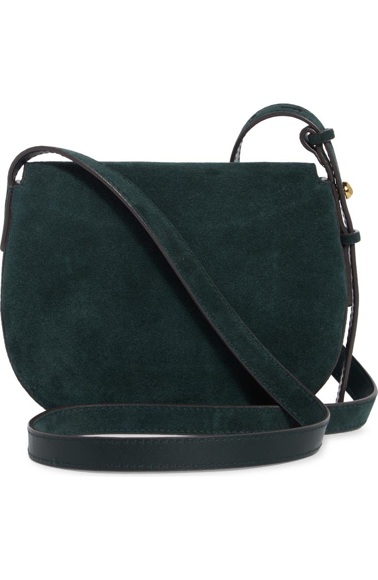 Madewell The Small Dakota Suede Saddle Bag, Alternate, color, Midnight Forest