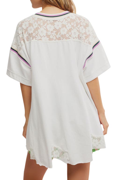 Free People Lace Detail Oversize Cotton Top