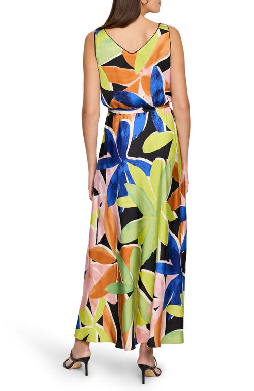 Nic + Zoe Nic+zoe Bianca Mega Blooms Sleeveless Maxi Dress In Green Multi